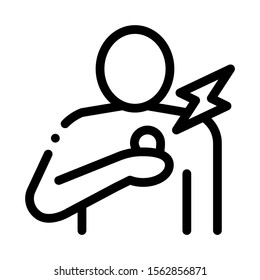 Chest Pain Icon Vector. Outline Chest Pain Sign. Isolated Contour Symbol Illustration