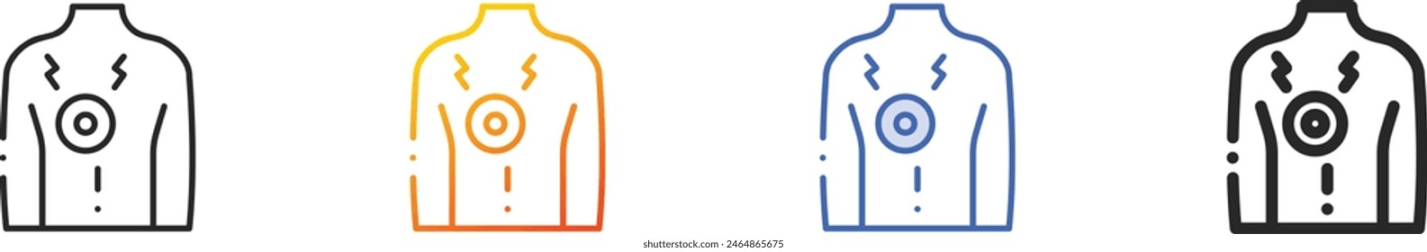 chest pain icon.Thin Linear, Gradient, Blue Stroke and bold Style Design Isolated On White Background