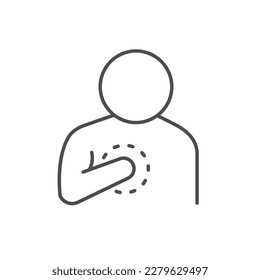 Chest pain line outline icon