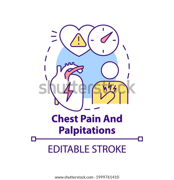 Chest Pain Palpitations Concept Icon Symptoms Stock Vector (Royalty ...