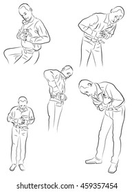 chest pain, pain in the side, a man clings to his chest
