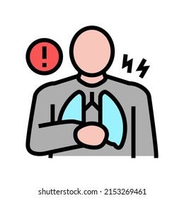 chest pain symptom mesothelioma color icon vector. chest pain symptom mesothelioma sign. isolated symbol illustration