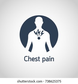 Chest Pain Vector Logo Icon Illustration