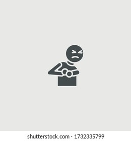 Chest pains vector icon illustration sign