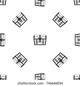 Chest pattern repeat seamless in black color for any design. Vector geometric illustration
