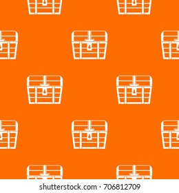 Chest pattern repeat seamless in orange color for any design. Vector geometric illustration