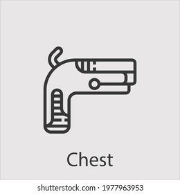chest pistol icon vector icon.Editable stroke.linear style sign for use web design and mobile apps,logo.Symbol illustration.Pixel vector graphics - Vector