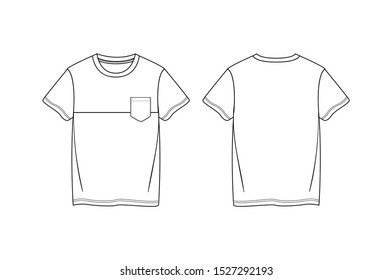 Chest Pocket Panel Boys T Shirt Template 