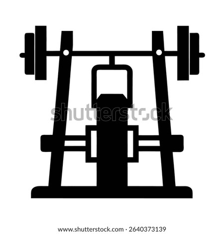Chest Press Machine Upper Body Workout Silhouette Vector Art Illustration