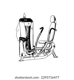 CHEST PRESS MACHINE Vector, Gym equipment, Gym equipment isolated, Gym equipment vector, Gym equipment silhouette.