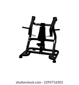 PRESSEMASCHINENVektor, Fitnessgeräte, Gymnastikgeräte einzeln, Gymnastikausrüstung, Vektorgrafik, Gymnastikausrüstung Silhouette.