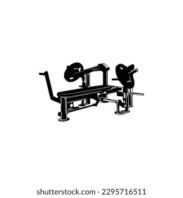 CHEST PRESS MACHINE Vector, Gym equipment, Gym equipment isolated, Gym equipment vector, Gym equipment silhouette.