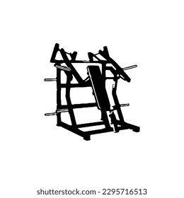 Vector de MÁQUINA DE PRENSA CHEST, equipo de gimnasia, equipo de gimnasia aislado, vectores de equipo de gimnasia, silueta de equipo de gimnasia.