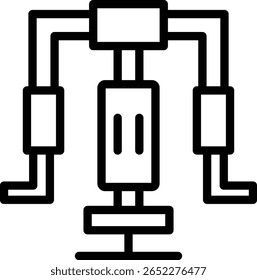 Diseño de icono de línea de Vector de Prensa de pecho