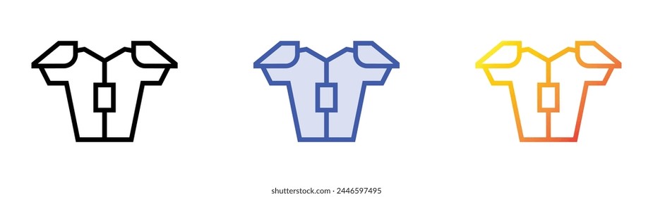icono de protección en el pecho. Diseño de estilo de relleno lineal, azul y degradado aislado sobre fondo blanco