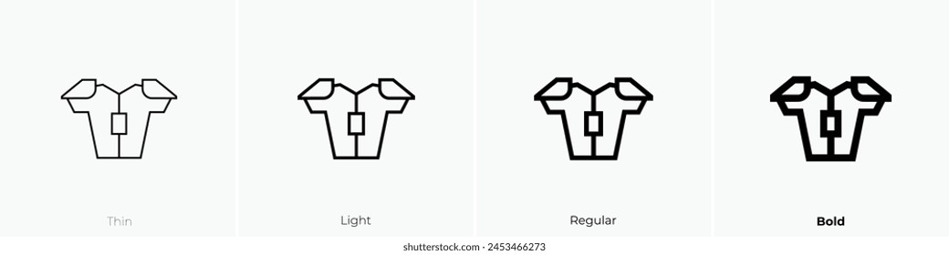 chest protection icon. Thin, Light Regular And Bold style design isolated on white background