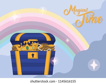 Chest with rainbow