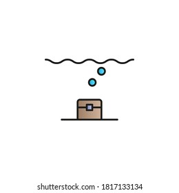 Chest, sea color gradient vector icon