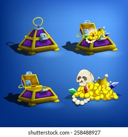 Chest set. Vector illustration.
