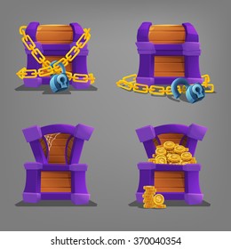 Chest set. Vector illustration.