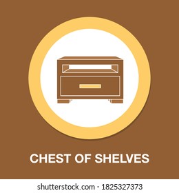 chest of shelves flat icon - simple, vector, icon for website design, mobile app, ui. Vector Illustration