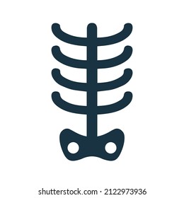 Pecho, esqueleto, icono de huesos. Diseño vectorial simple editable aislado en un fondo blanco.