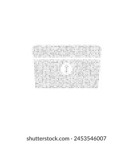 El símbolo del pecho lleno de puntos negros. Estilo puntillismo. Ilustración vectorial sobre fondo blanco