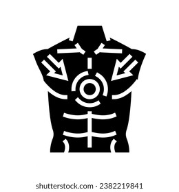 chest tightness disease symptom glyph icon vector. chest tightness disease symptom sign. isolated symbol illustration