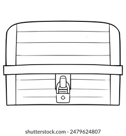 chest top-down view illustration hand drawn outline vector