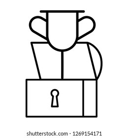 chest treasure trophy on white background
