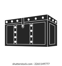 Chest treasure vector icon.Black vector icon isolated on white background chest treasure.