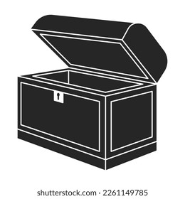 Chest treasure vector icon.Black vector icon isolated on white background chest treasure.