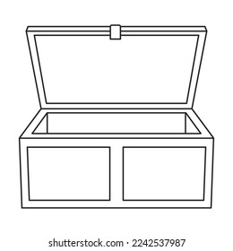 Chest treasure vector icon.Outline vector icon isolated on white background chest treasure.