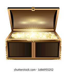 Chest treasure vector icon.Realistic vector icon isolated on white background chest treasure.