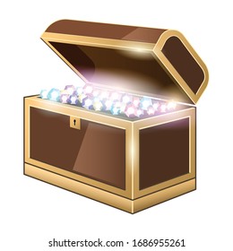 Chest treasure vector icon.Realistic vector icon isolated on white background chest treasure.