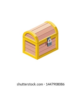 Chest vector 3d isometric, color web icons, new flat style. Creative illustration, idea for infographics.