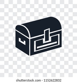 Chest vector icon isolated on transparent background, Chest logo concept