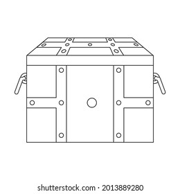 Icono de vector de pecho.Icono de vector de contorno aislado en el pecho de fondo blanco.