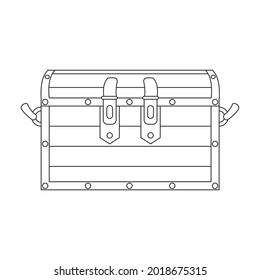 Chest vector icon.Outline vector icon isolated on white background chest.