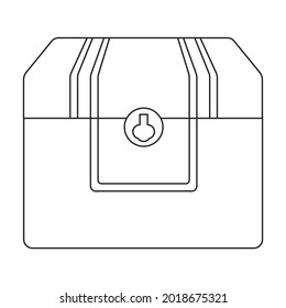 Chest vector icon.Outline vector icon isolated on white background chest.