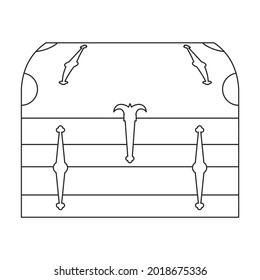 Chest vector icon.Outline vector icon isolated on white background chest.