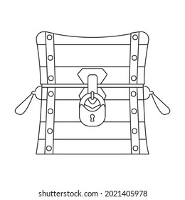 Chest vector icon.Outline vector icon isolated on white background chest.