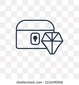 Chest vector outline icon isolated on transparent background, high quality linear Chest transparency concept can be used web and mobile