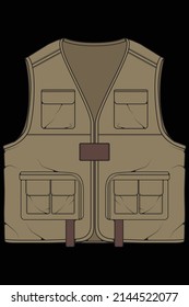 chest vest bag coloring vector, chest vest bag in a sketch style, vector Illustration.
