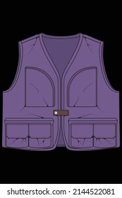 chest vest bag coloring vector, chest vest bag in a sketch style, vector Illustration.
