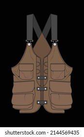 chest vest bag coloring vector, chest vest bag in a sketch style, vector Illustration.
