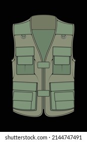 chest vest bag coloring vector, chest vest bag in a sketch style, vector Illustration.
