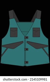 chest vest bag coloring vector, chest vest bag in a sketch style, vector Illustration.