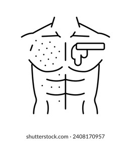 chest waxing male depilation line icon vector. chest waxing male depilation sign. isolated contour symbol black illustration