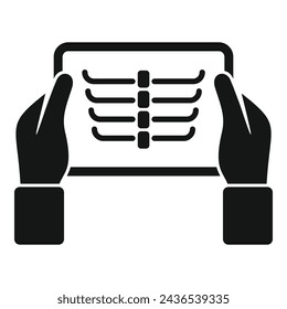 Chest Xray image icon simple vector. Medical health person. Hospital examination
